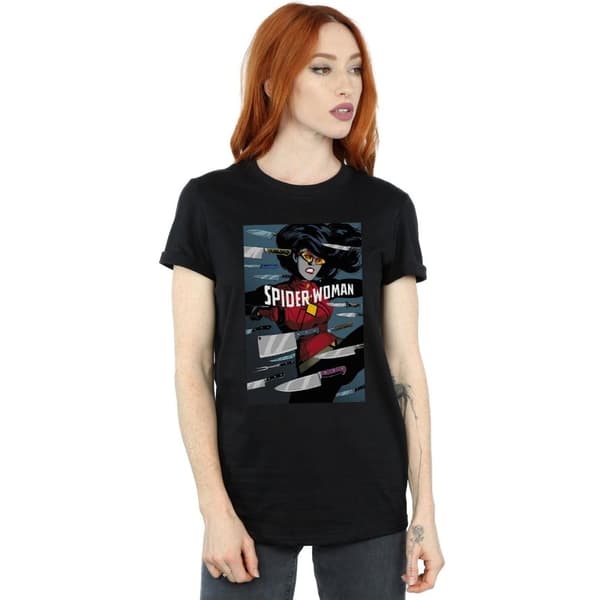 Marvel Womens/Ladies Spider-Woman Cover Cotton Boyfriend T-Shirt