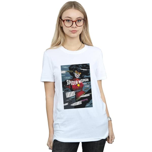 Marvel Womens/Ladies Spider-Woman Cover Cotton Boyfriend T-Shirt