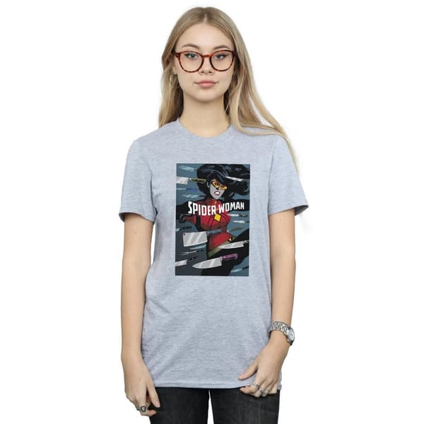 Marvel Womens/Ladies Spider-Woman Cover Cotton Boyfriend T-Shirt