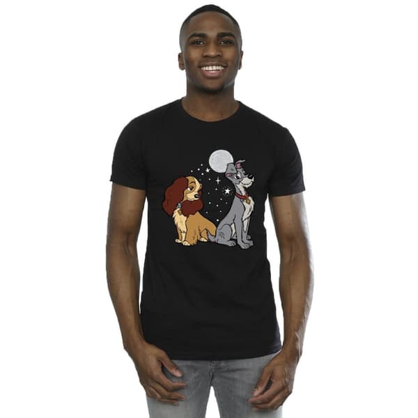 Disney Mens Lady And The Tramp Moon T-Shirt