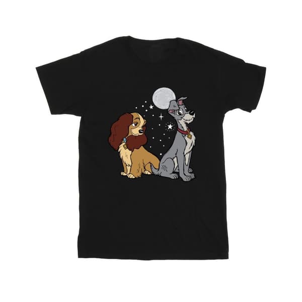 Disney Mens Lady And The Tramp Moon T-Shirt