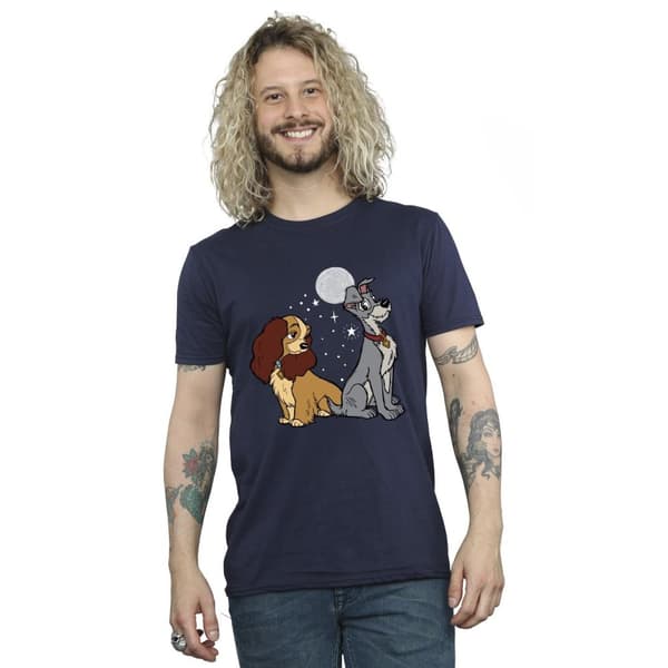 Disney Mens Lady And The Tramp Moon T-Shirt