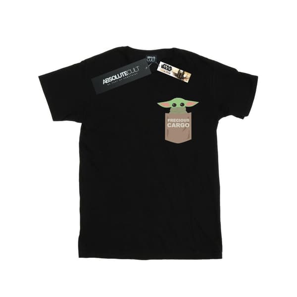 Star Wars Mandalorian The Child - T-shirt i bomull med cargoficka för flickor