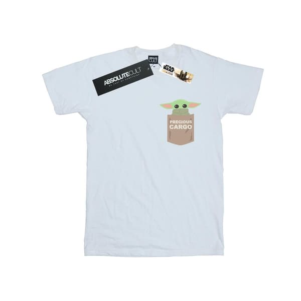Star Wars Mandalorian The Child - T-shirt i bomull med cargoficka för flickor