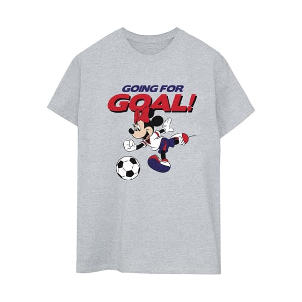 Disney Womens/Ladies Minnie Mouse Going For Goal Cotton Boyfriend T-Shirt