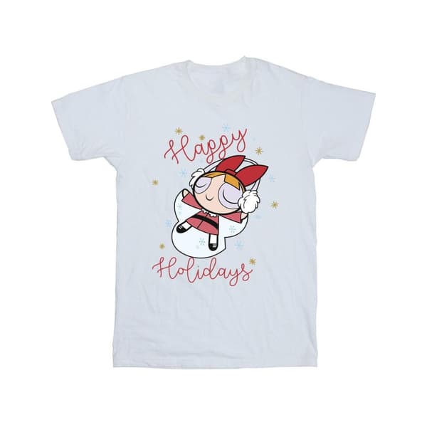 The Powerpuff Girls Girls Happy Holidays Cotton T-Shirt