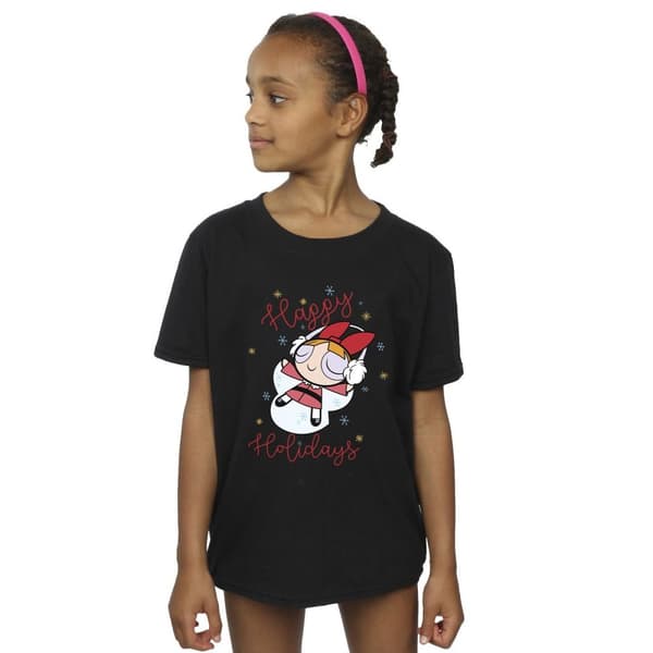 The Powerpuff Girls Girls Happy Holidays Cotton T-Shirt