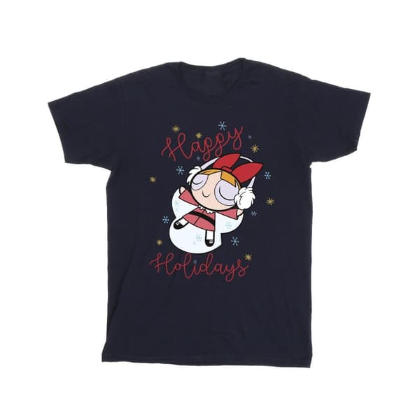 The Powerpuff Girls Girls Happy Holidays Cotton T-Shirt