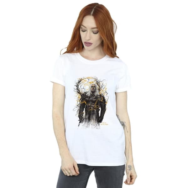 Netflix Womens/Ladies The Witcher Smoking Wolf Cotton Boyfriend T-Shirt