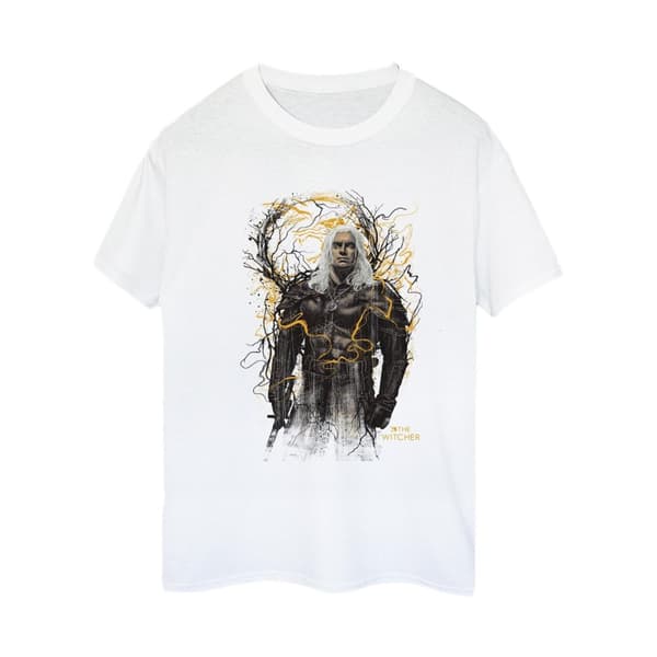 Netflix Womens/Ladies The Witcher Smoking Wolf Cotton Boyfriend T-Shirt