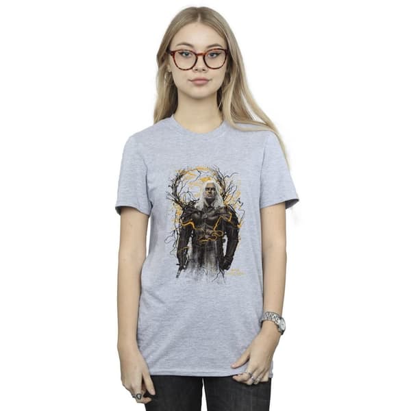 Netflix Womens/Ladies The Witcher Smoking Wolf Cotton Boyfriend T-Shirt