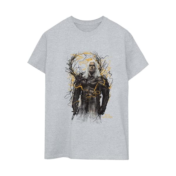 Netflix Womens/Ladies The Witcher Smoking Wolf Cotton Boyfriend T-Shirt