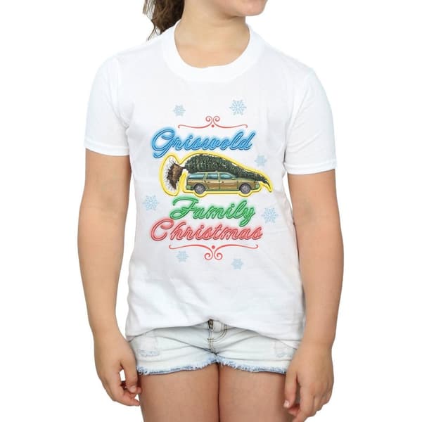 National Lampoon´s Christmas Vacation Griswold-familjens jul-t-shirt i bomull för flickor