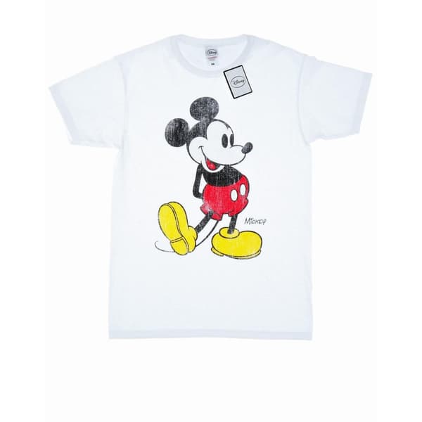 Disney Womens/Ladies Mickey Mouse Classic Kick Cotton Boyfriend T-Shirt