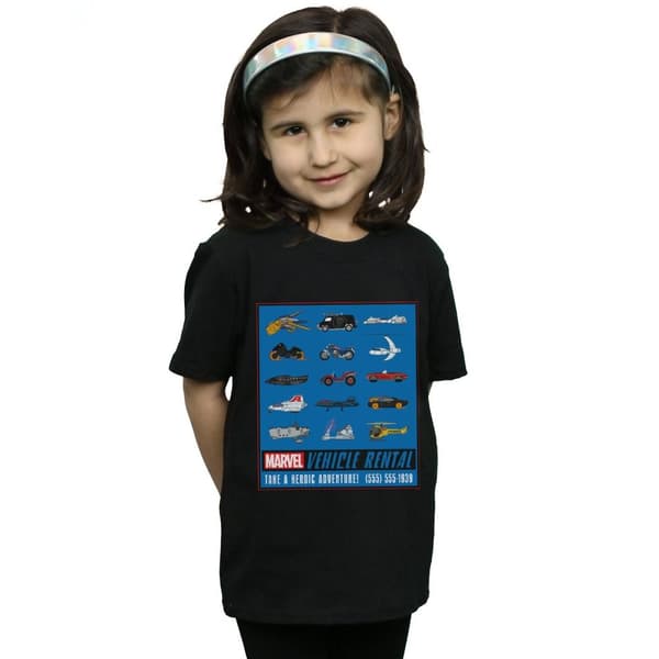 Marvel Girls Vehicle Rentals Colour Cotton T-Shirt