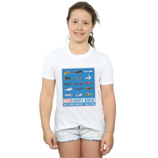 Marvel Girls Vehicle Rentals Colour Cotton T-Shirt