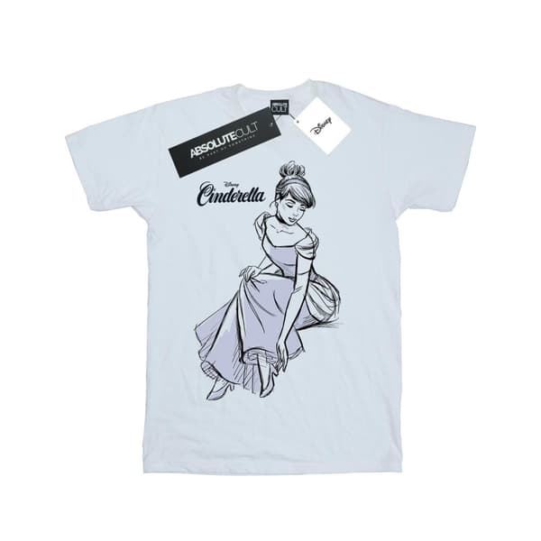 Disney Dam/kvinnor Cinderella Slipper Sketch Boyfriend T-shirt i bomull