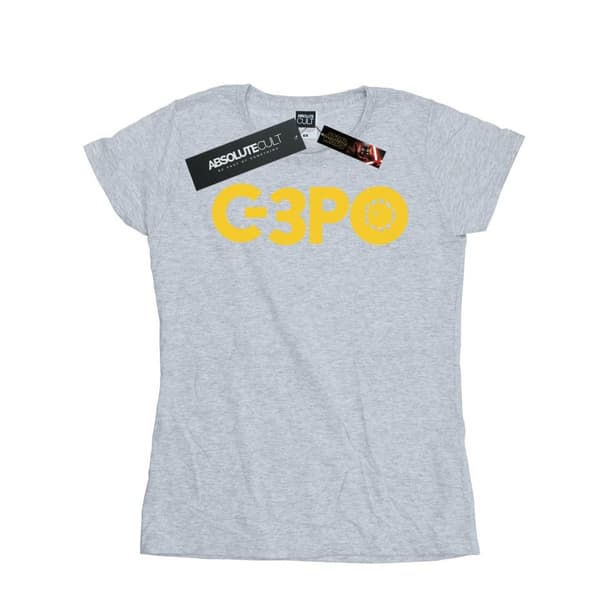 Star Wars Womens/Ladies The Rise Of Skywalker C-3PO Text Logo Cotton T-Shirt