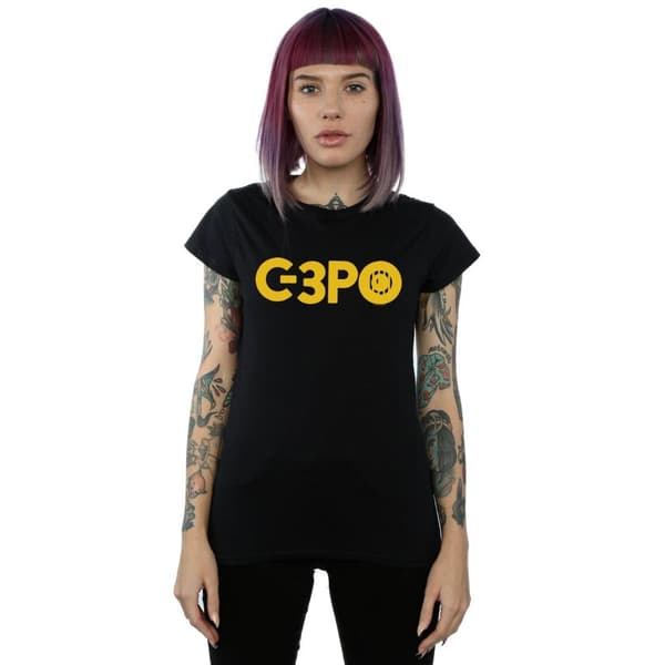 Star Wars Womens/Ladies The Rise Of Skywalker C-3PO Text Logo Cotton T-Shirt