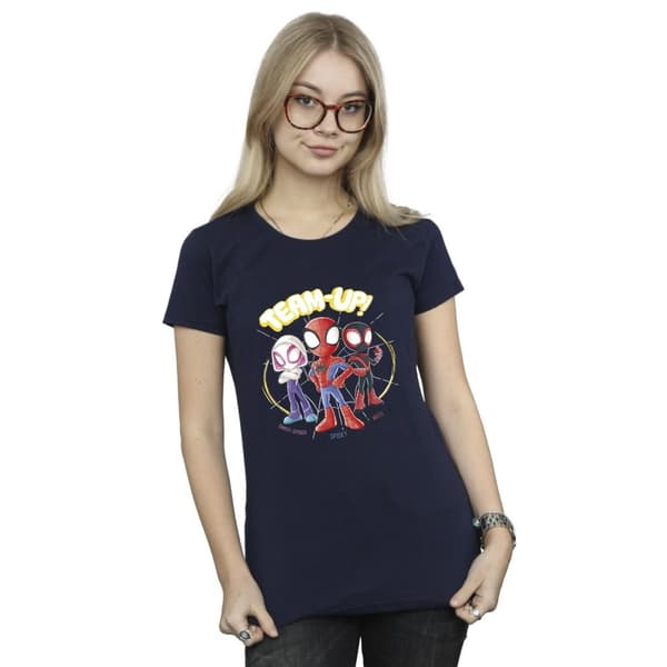 Marvel Dam/Tjej - Spidey And His Amazing Friends - T-shirt i bomull med skiss