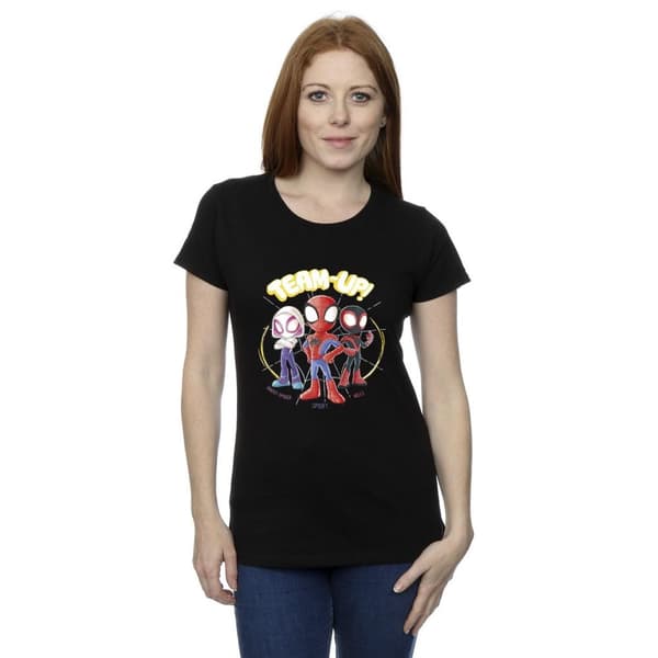 Marvel Dam/Tjej - Spidey And His Amazing Friends - T-shirt i bomull med skiss