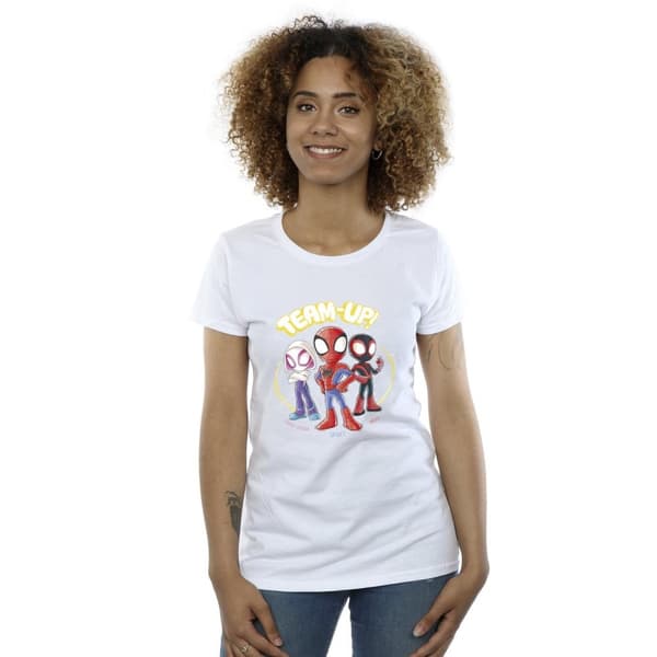 Marvel Dam/Tjej - Spidey And His Amazing Friends - T-shirt i bomull med skiss