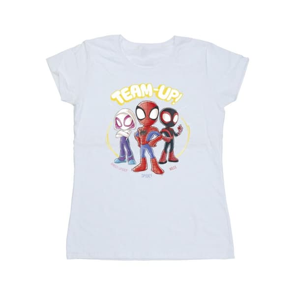 Marvel Dam/Tjej - Spidey And His Amazing Friends - T-shirt i bomull med skiss