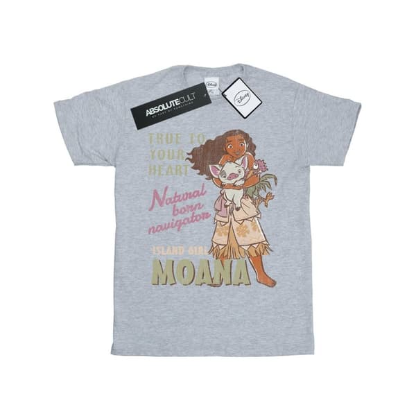 Disney Girls Moana Natural Born Navigator Cotton T-Shirt