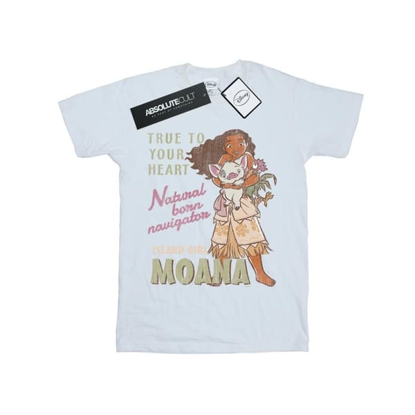 Disney Girls Moana Natural Born Navigator Cotton T-Shirt