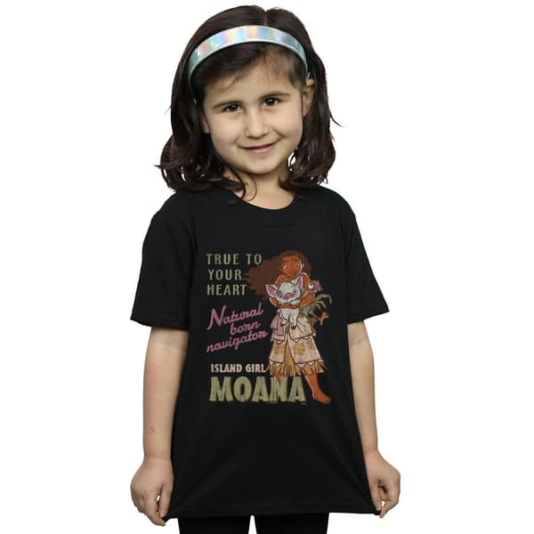 Disney Girls Moana Natural Born Navigator Cotton T-Shirt