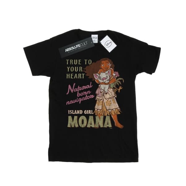 Disney Girls Moana Natural Born Navigator Cotton T-Shirt