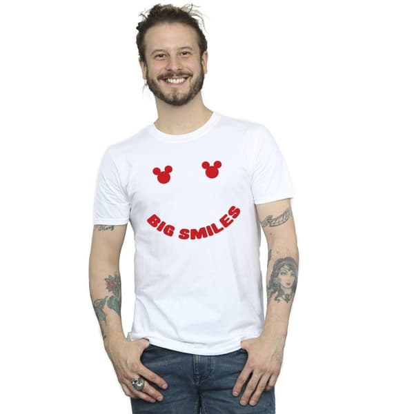 Disney Mens Mickey Mouse Big Smile T-Shirt