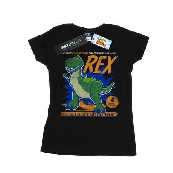 Disney Womens/Ladies Toy Story 4 Rex Terrifying Dinosaur Cotton T-Shirt Black XXL