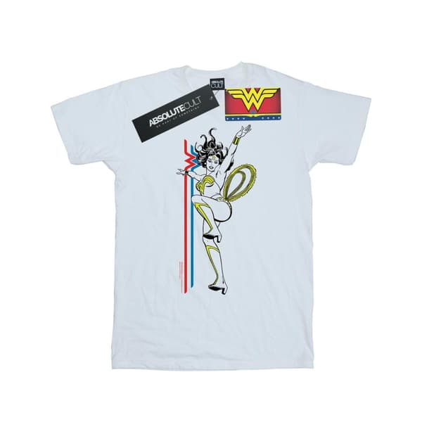 DC Comics Dam/kvinnor Wonder Woman Retro Pose Boyfriend T-shirt i bomull White L