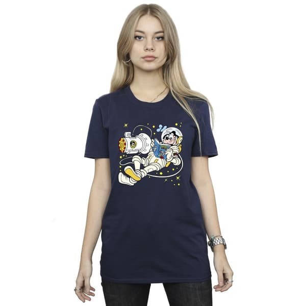Disney Dam/dam Goofy Reading In Space Boyfriend T-shirt i bomull