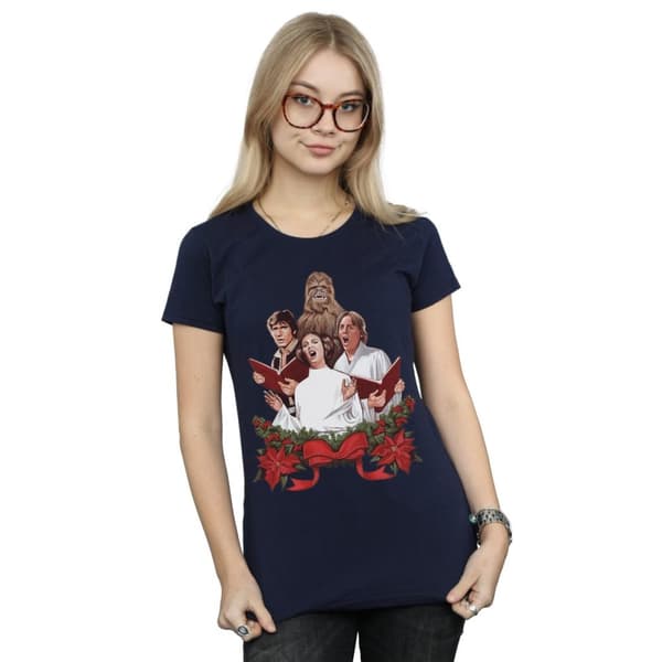 Star Wars T-shirt i bomull med julsånger för kvinnor/damer
