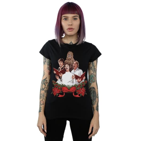 Star Wars T-shirt i bomull med julsånger för kvinnor/damer