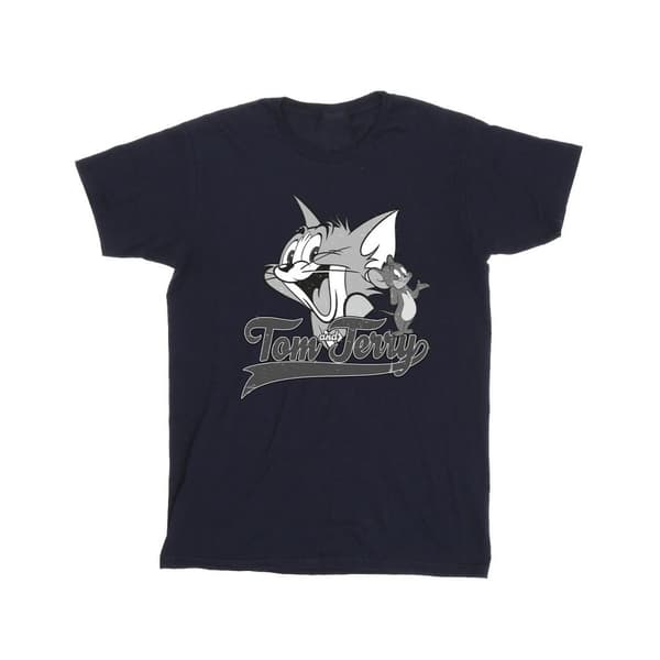Tom And Jerry Mens Greyscale Square T-Shirt