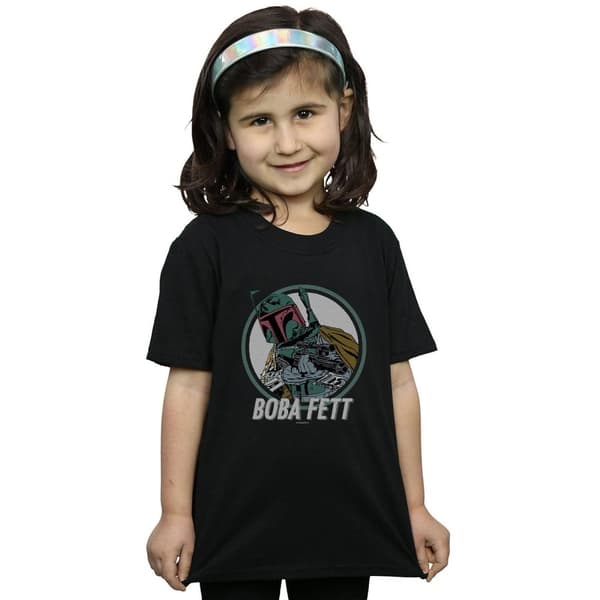 Star Wars Girls Boba Fett Retro Circle Cotton T-Shirt