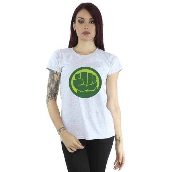 Marvel Dam/Hulk - T-shirt i bomull med logotyp på bröstet