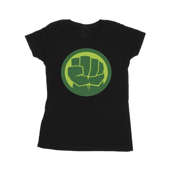 Marvel Dam/Hulk - T-shirt i bomull med logotyp på bröstet