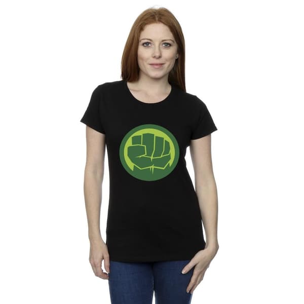 Marvel Dam/Hulk - T-shirt i bomull med logotyp på bröstet