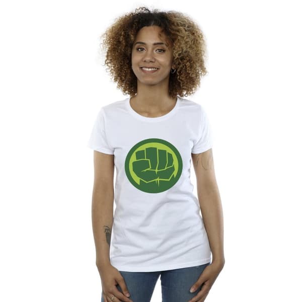 Marvel Dam/Hulk - T-shirt i bomull med logotyp på bröstet