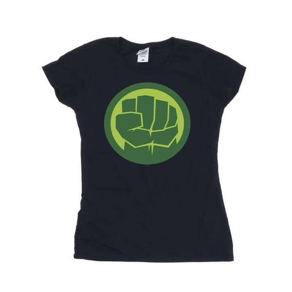 Marvel Dam/Hulk - T-shirt i bomull med logotyp på bröstet