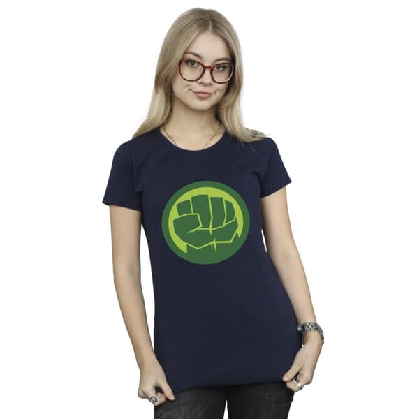 Marvel Dam/Hulk - T-shirt i bomull med logotyp på bröstet