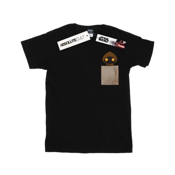 Star Wars Girls Jawa Pocket Print Cotton T-Shirt Black 3-4 Years
