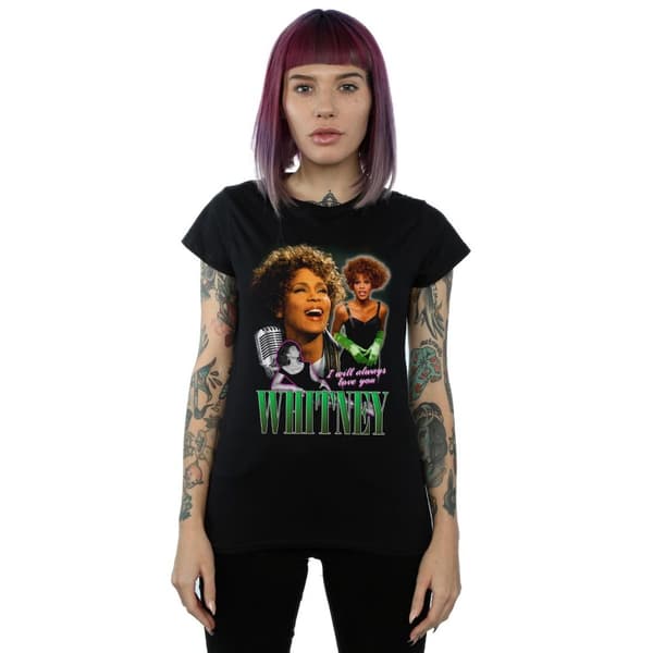 Whitney Houston Womens/Ladies I Will Always Love You Homage Cotton T-Shirt