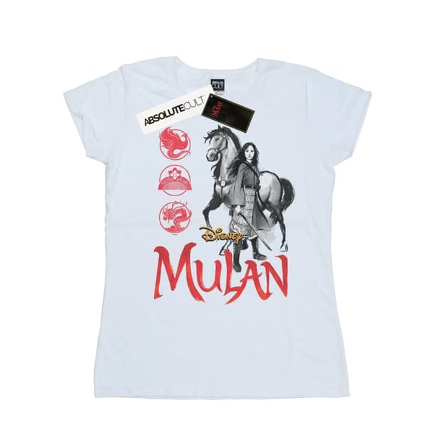Disney Dam/kvinnor Mulan Movie Horse Pose - T-shirt i bomull