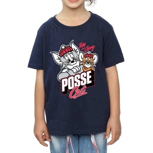 Tom And Jerry Girls Posse Cat Cotton T-Shirt