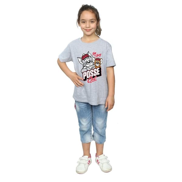 Tom And Jerry Girls Posse Cat Cotton T-Shirt